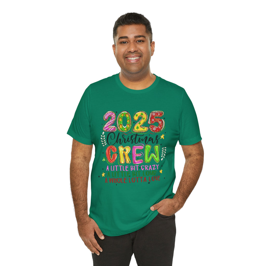 2025 Christmas Crew T-Shirt, Funny Family Holiday Matching Tee, Colorful Festive Graphic Shirt, Xmas Party Outfit for Group