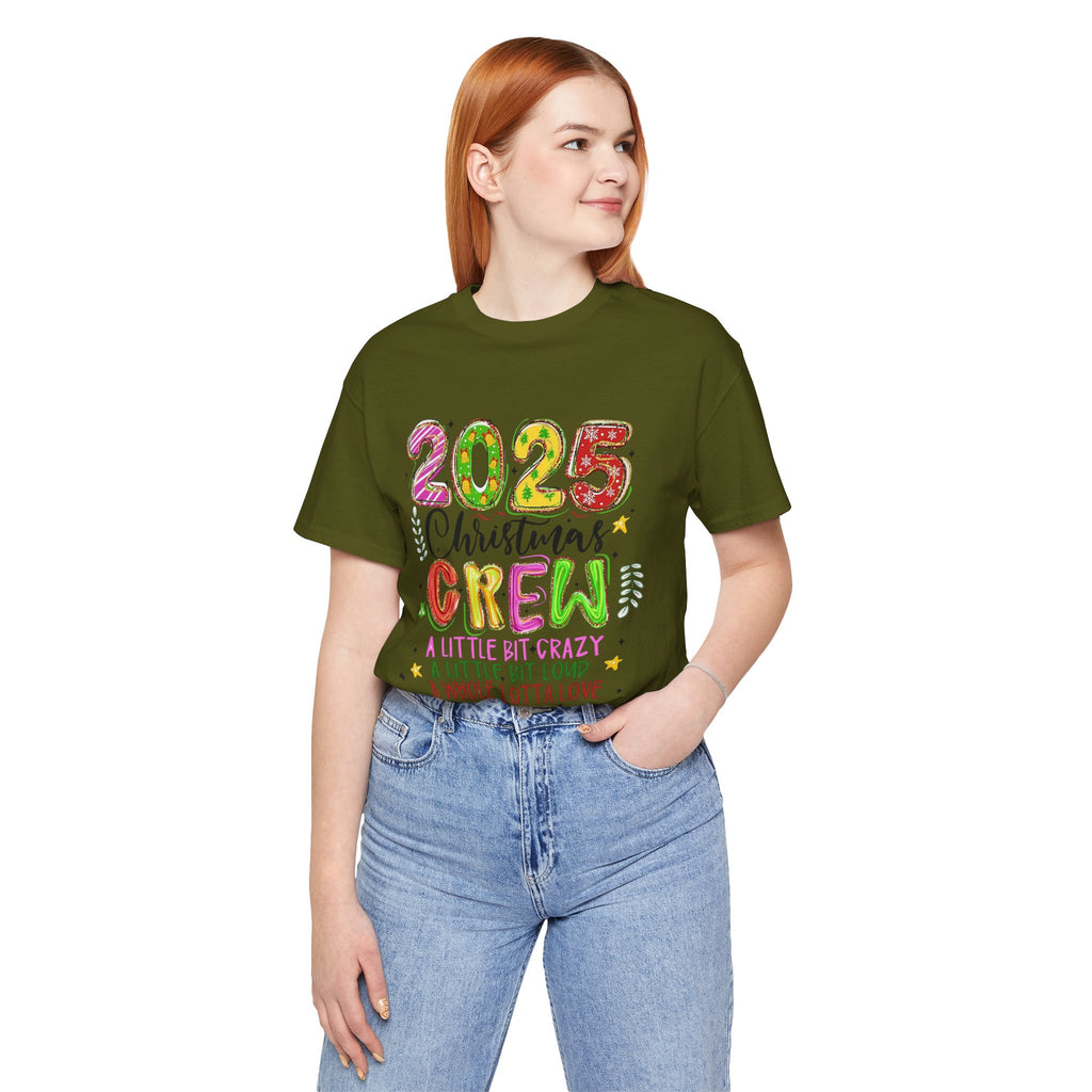 2025 Christmas Crew T-Shirt, Funny Family Holiday Matching Tee, Colorful Festive Graphic Shirt, Xmas Party Outfit for Group