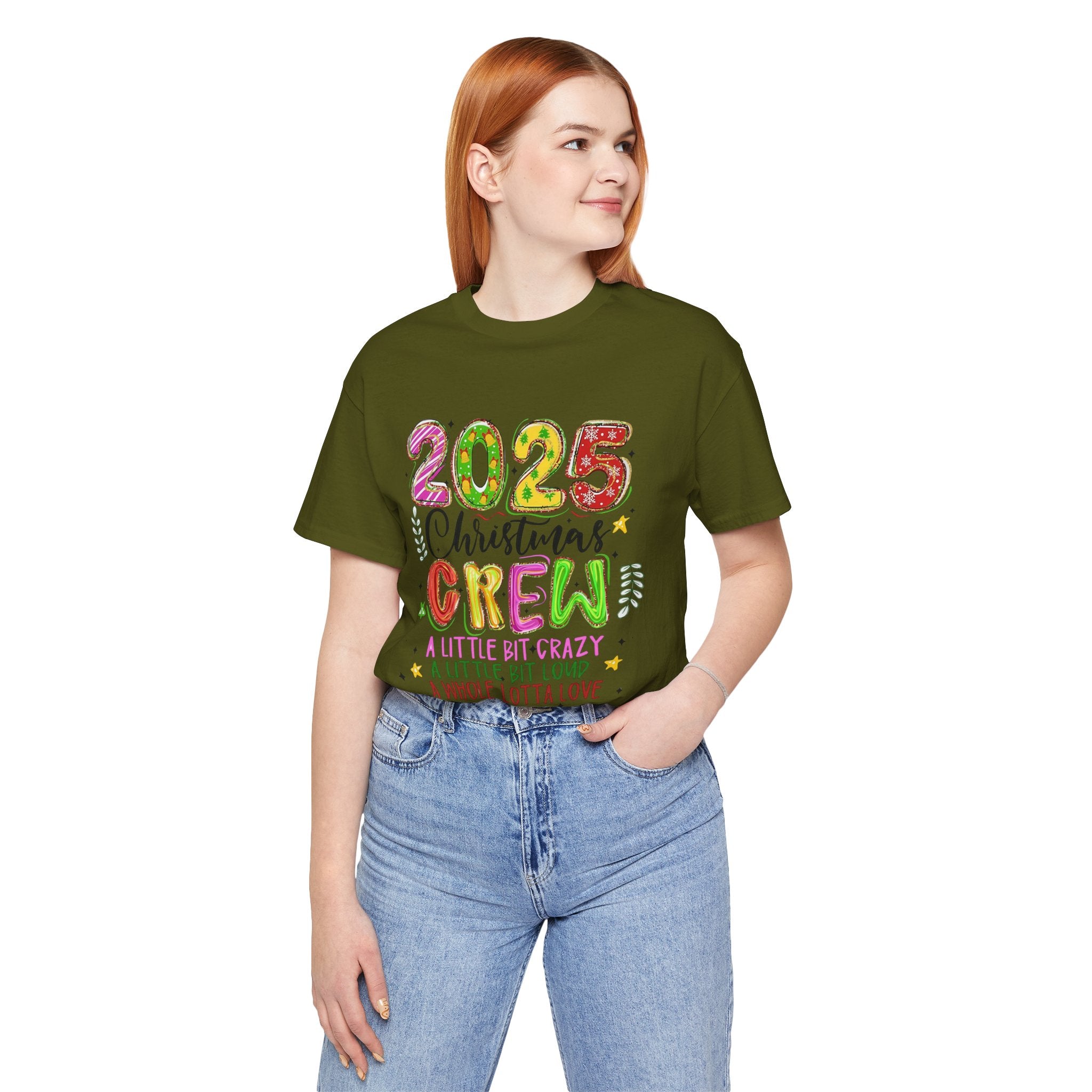 2025 Christmas Crew T-Shirt, Funny Family Holiday Matching Tee, Colorful Festive Graphic Shirt, Xmas Party Outfit for Group