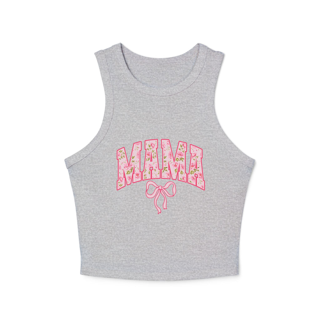 Floral MAMA Tank Top, Pink Bow and Rose Print Design, Cute Mom Life Summer Shirt, Mother’s Day Gift Top, Feminine Floral Tank