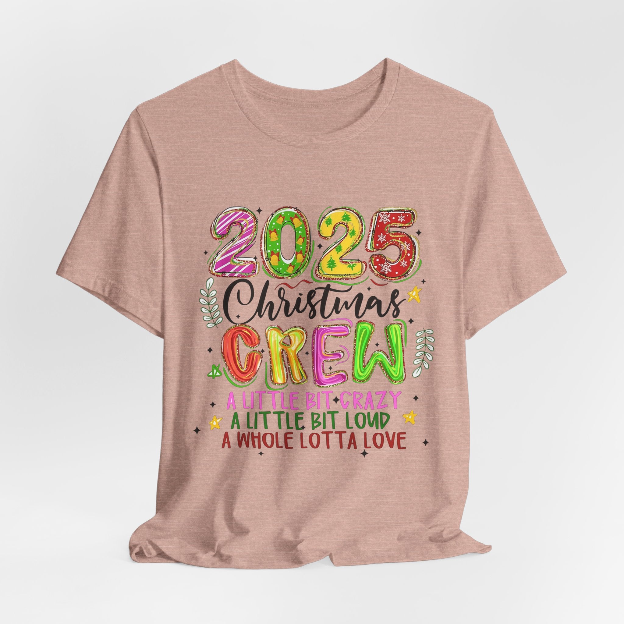 2025 Christmas Crew T-Shirt, Funny Family Holiday Matching Tee, Colorful Festive Graphic Shirt, Xmas Party Outfit for Group