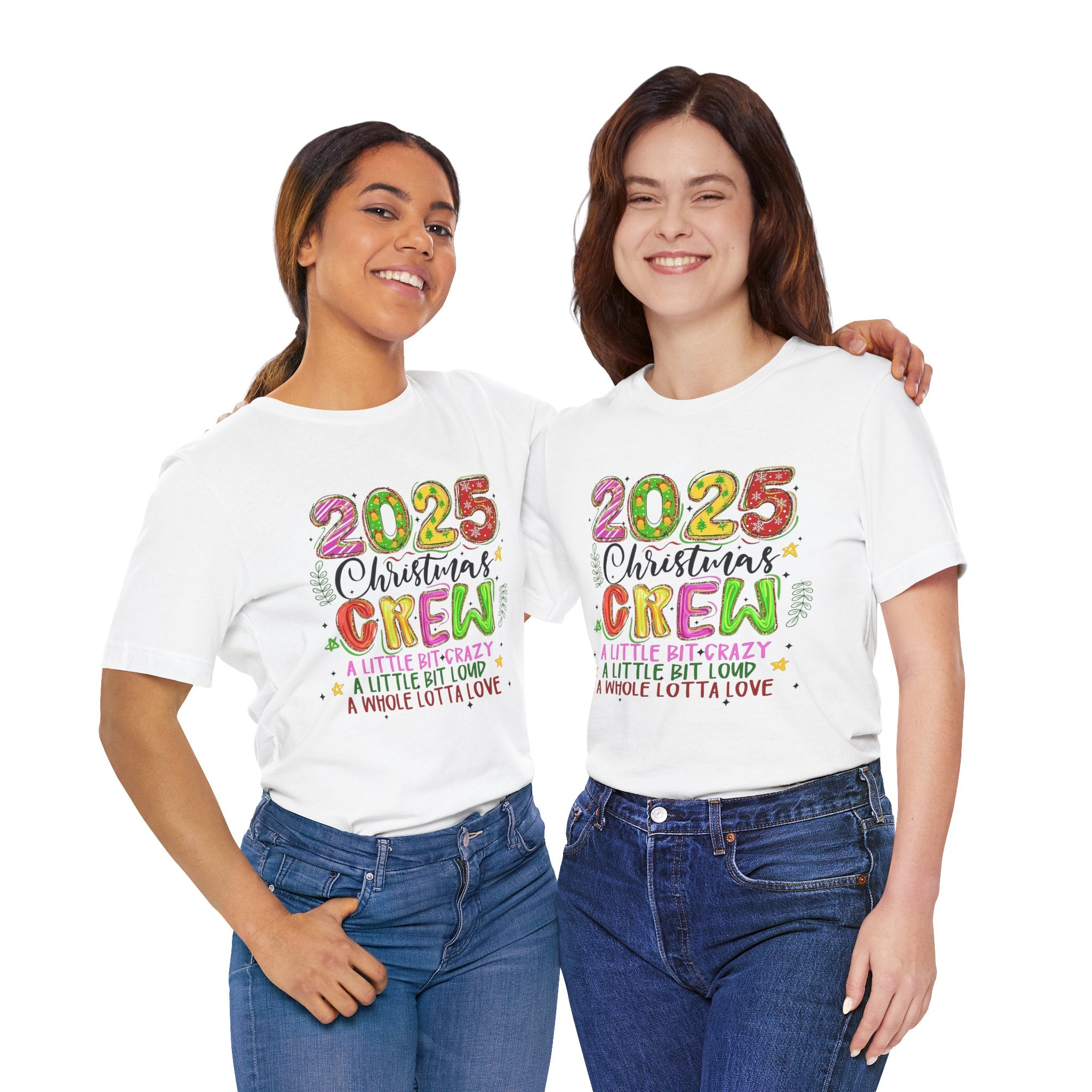 2025 Christmas Crew T-Shirt, Funny Family Holiday Matching Tee, Colorful Festive Graphic Shirt, Xmas Party Outfit for Group