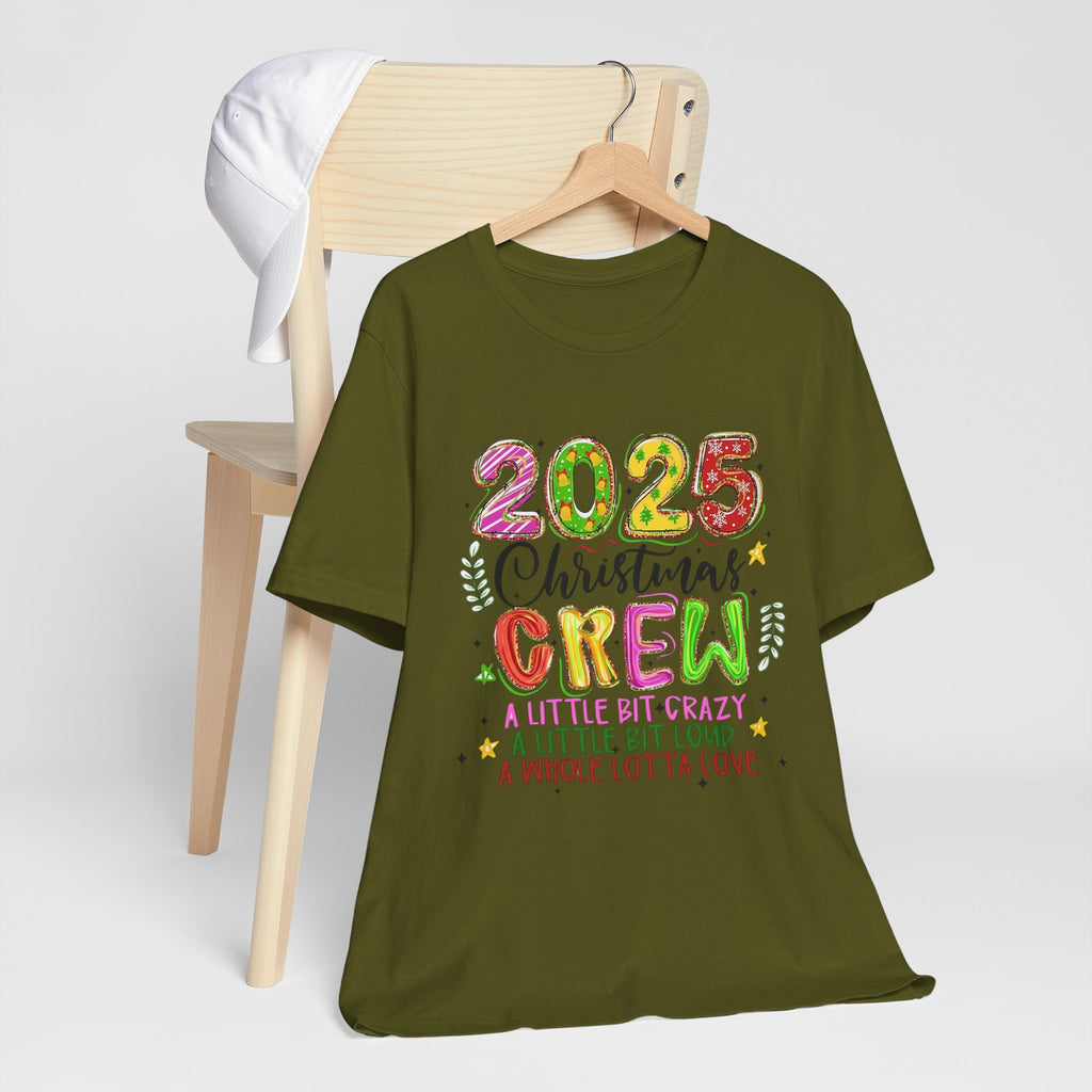 2025 Christmas Crew T-Shirt, Funny Family Holiday Matching Tee, Colorful Festive Graphic Shirt, Xmas Party Outfit for Group