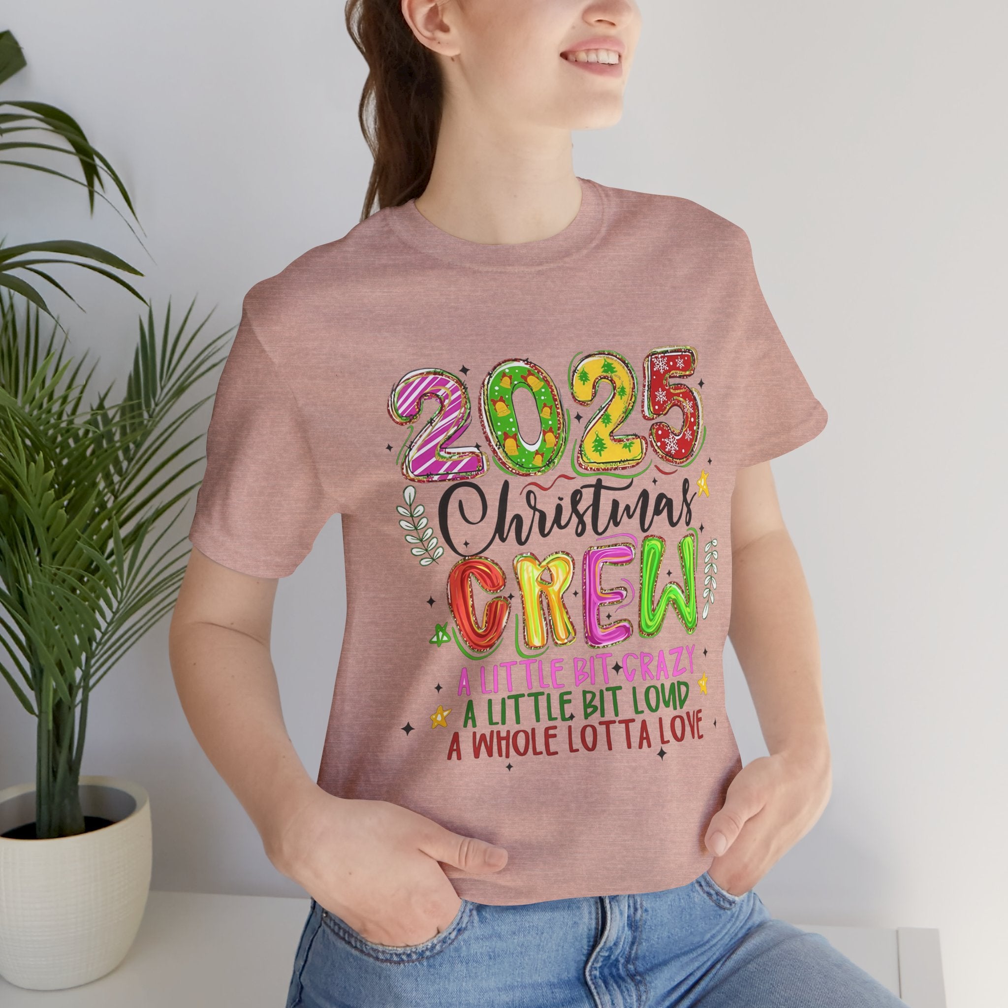 2025 Christmas Crew T-Shirt, Funny Family Holiday Matching Tee, Colorful Festive Graphic Shirt, Xmas Party Outfit for Group