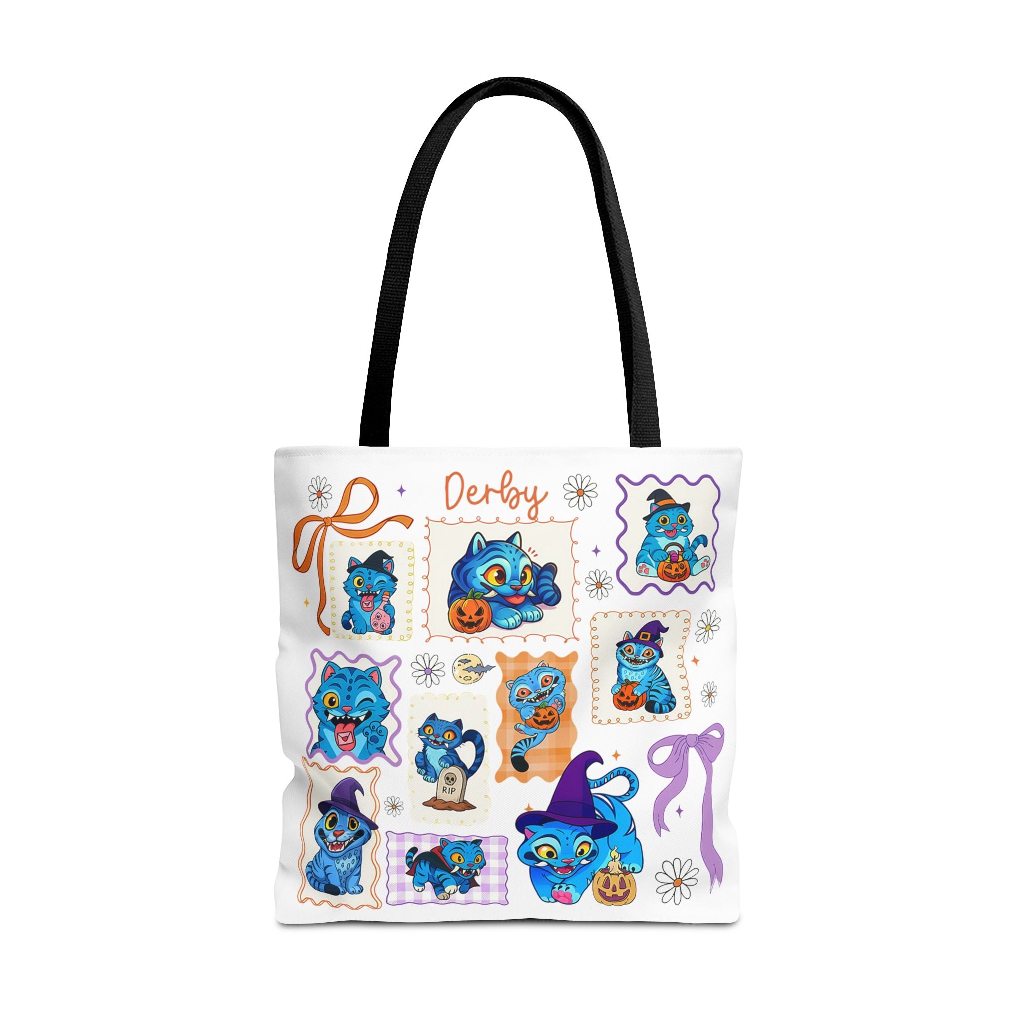 Whimsical Halloween Tote Bag, Eco-Friendly Shopping Bag, Cute Gift for Witches, Spooky Season Essentials, Derby Themed Accessories